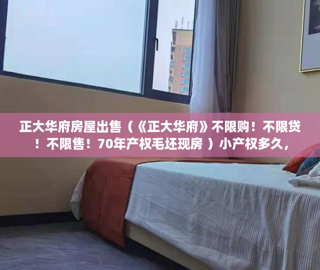 正大华府房屋出售（《正大华府》不限购！不限贷！不限售！70年产权毛坯现房 ）小产权多久，