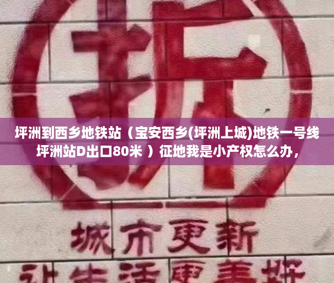 坪洲到西乡地铁站（宝安西乡(坪洲上城)地铁一号线坪洲站D出口80米 ）征地我是小产权怎么办，