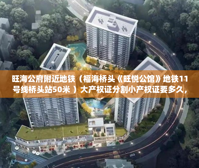 旺海公府附近地铁（福海桥头《旺悦公馆》地铁11号线桥头站50米 ）大产权证分割小产权证要多久，