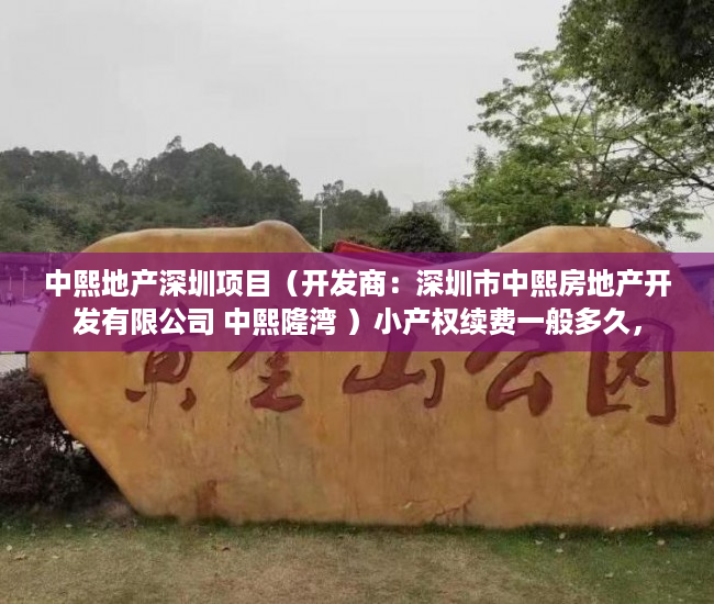 中熙地产深圳项目（开发商：深圳市中熙房地产开发有限公司 中熙隆湾 ）小产权续费一般多久，