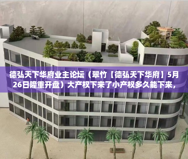 德弘天下华府业主论坛（翠竹【德弘天下华府】5月26日隆重开盘）大产权下来了小产权多久能下来，
