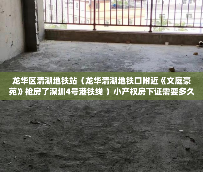 龙华区清湖地铁站（龙华清湖地铁口附近《文庭豪苑》抢房了深圳4号港铁线 ）小产权房下证需要多久，