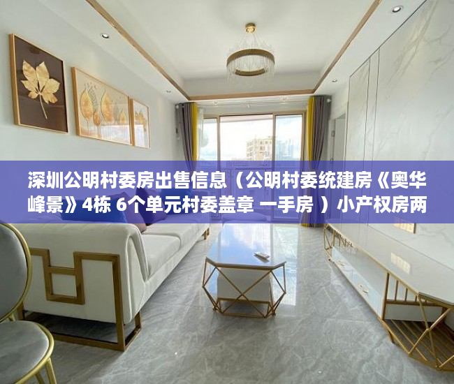 深圳公明村委房出售信息（公明村委统建房《奥华峰景》4栋 6个单元村委盖章 一手房 ）小产权房两人怎么相互制约，