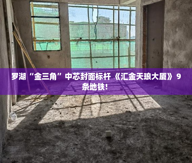 罗湖“金三角”中芯封面标杆 《汇金天琅大厦》 9条地铁! 