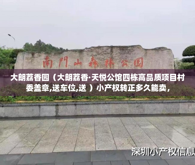 大朗荔香园（大朗荔香·天悦公馆四栋高品质项目村委盖章,送车位,送 ）小产权转正多久能卖，