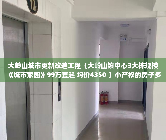 大岭山城市更新改造工程（大岭山镇中心3大栋规模《城市家园》99万套起 均价4350 ）小产权的房子多久能卖出去，