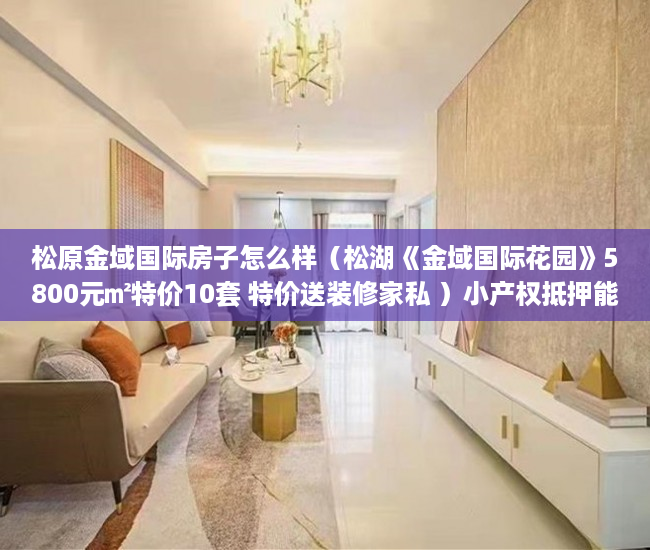 松原金域国际房子怎么样（松湖《金域国际花园》5800元㎡特价10套 特价送装修家私 ）小产权抵押能贷多久，