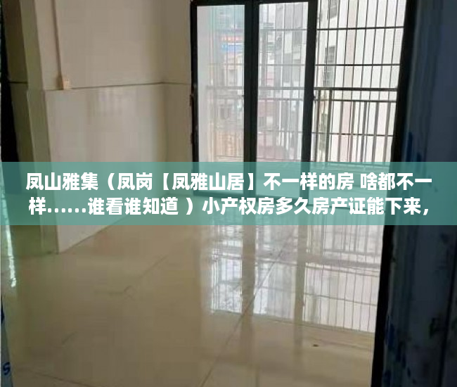 凤山雅集（凤岗【凤雅山居】不一样的房 啥都不一样……谁看谁知道 ）小产权房多久房产证能下来，