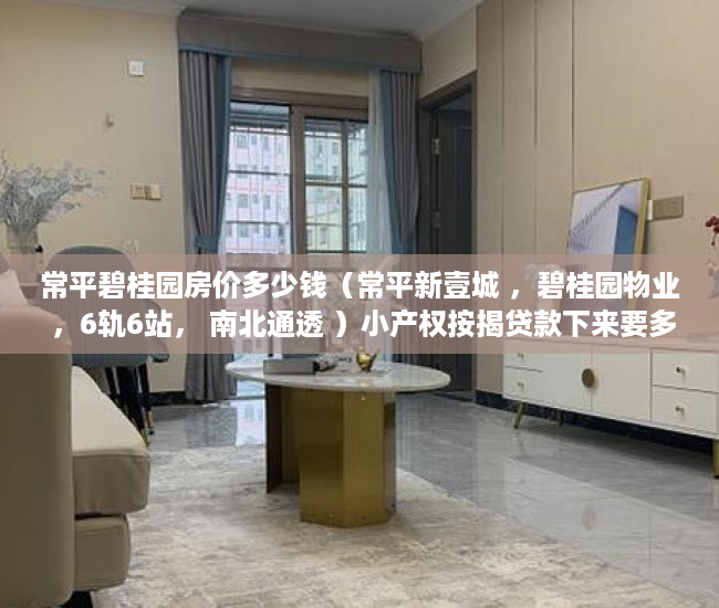 常平碧桂园房价多少钱（常平新壹城 ，碧桂园物业 ，6轨6站， 南北通透 ）小产权按揭贷款下来要多久，