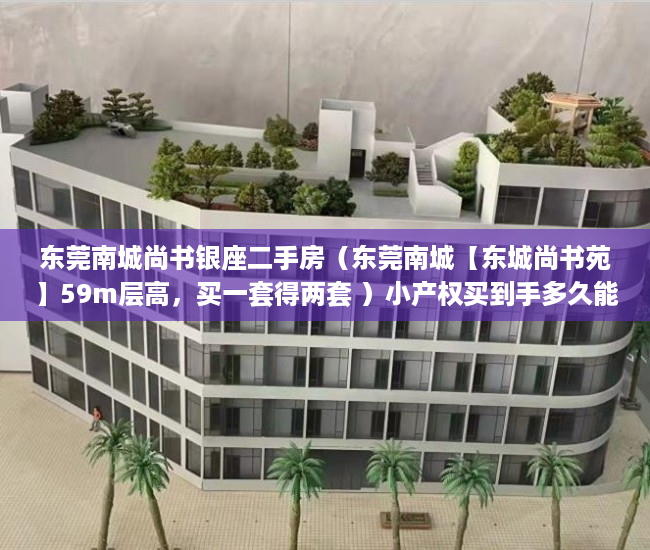 东莞南城尚书银座二手房（东莞南城【东城尚书苑】59m层高，买一套得两套 ）小产权买到手多久能转卖，