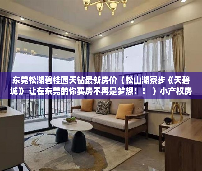 东莞松湖碧桂园天钻最新房价（松山湖寮步《天碧城》 让在东莞的你买房不再是梦想！！ ）小产权房国家怎么处理，