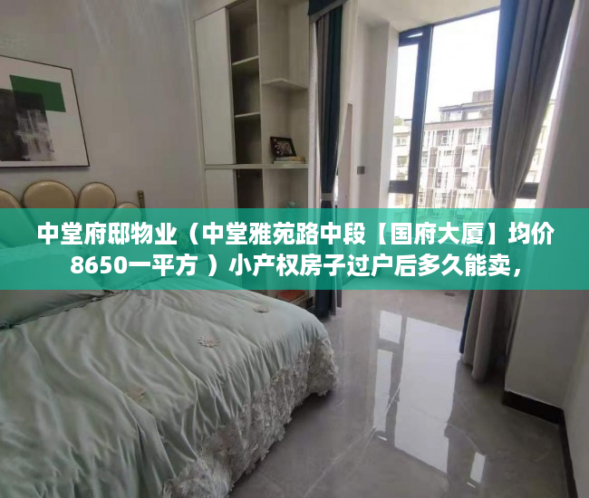 中堂府邸物业（中堂雅苑路中段【国府大厦】均价8650一平方 ）小产权房子过户后多久能卖，