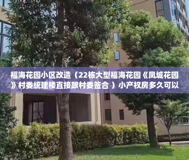 福海花园小区改造（22栋大型福海花园《凤城花园》村委统建楼直接跟村委签合 ）小产权房多久可以买，