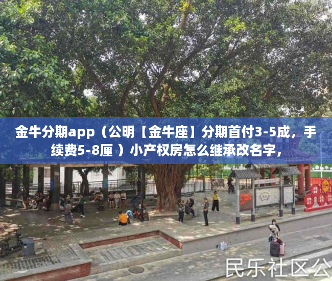 金牛分期app（公明【金牛座】分期首付3-5成，手续费5-8厘 ）小产权房怎么继承改名字，