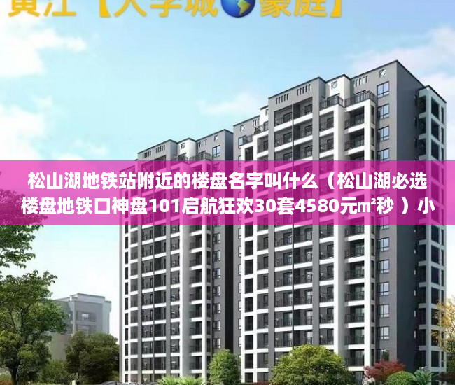 松山湖地铁站附近的楼盘名字叫什么（松山湖必选楼盘地铁口神盘101启航狂欢30套4580元㎡秒 ）小产权会持续多久，