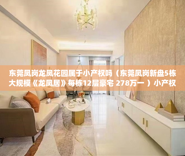 东莞凤岗龙凤花园属于小产权吗（东莞凤岗新盘5栋大规模《龙凤居》每栋12层豪宅 278万一 ）小产权房怎么，