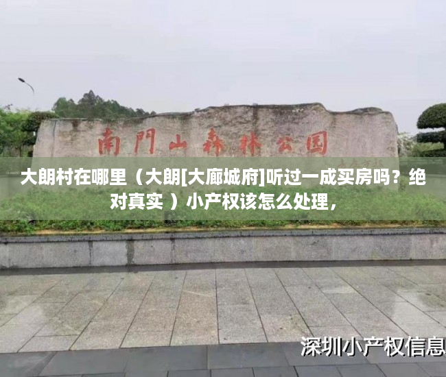 大朗村在哪里（大朗[大廊城府]听过一成买房吗？绝对真实 ）小产权该怎么处理，