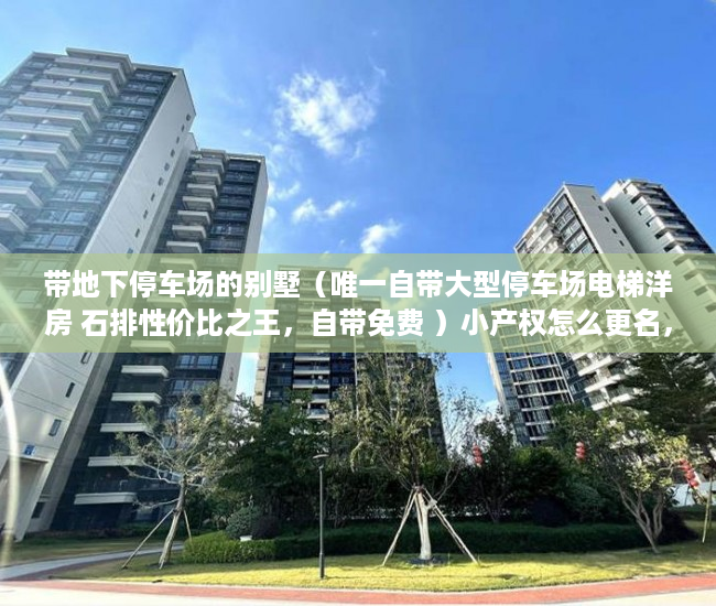 带地下停车场的别墅（唯一自带大型停车场电梯洋房 石排性价比之王，自带免费 ）小产权怎么更名，