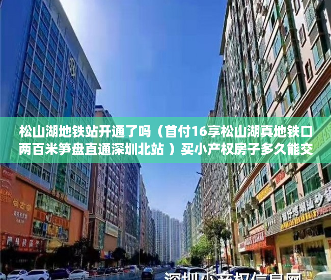 松山湖地铁站开通了吗（首付16享松山湖真地铁口两百米笋盘直通深圳北站 ）买小产权房子多久能交房，
