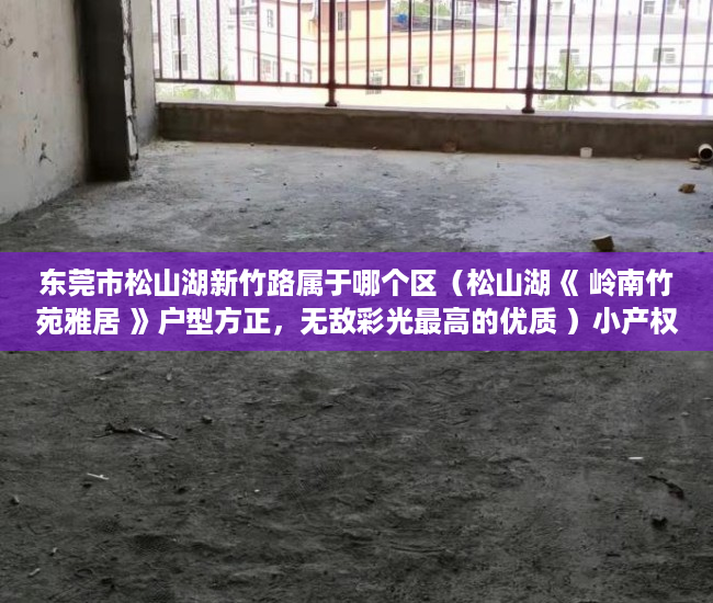 东莞市松山湖新竹路属于哪个区（松山湖《 岭南竹苑雅居 》户型方正，无敌彩光最高的优质 ）小产权房怎么贷款，
