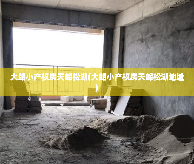 大朗小产权房天峰松湖(大朗小产权房天峰松湖地址) 大朗小产权房天峰松湖(大朗小产权房天峰松湖地址)
