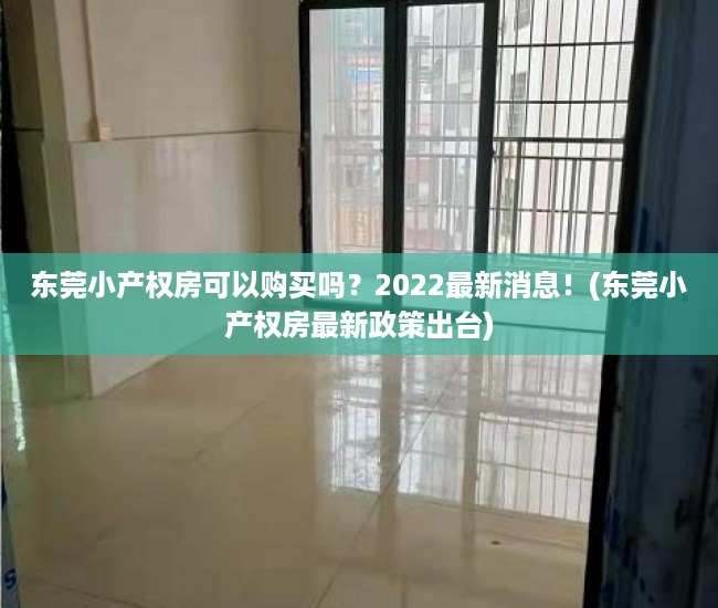 东莞小产权房可以购买吗？2022最新消息！(东莞小产权房最新政策出台)