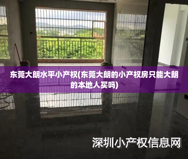 东莞大朗水平小产权(东莞大朗的小产权房只能大朗的本地人买吗) 东莞大朗水平小产权(东莞大朗的小产权房只能大朗的本地人买吗)