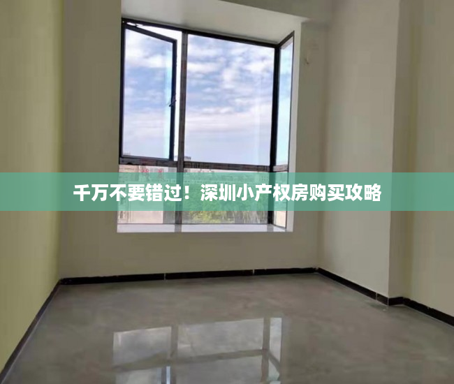 千万不要错过！深圳小产权房购买攻略