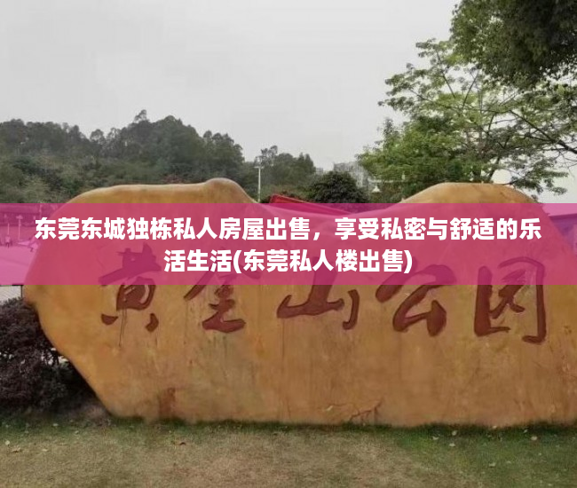 东莞东城独栋私人房屋出售，享受私密与舒适的乐活生活(东莞私人楼出售)