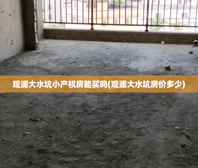 观澜大水坑小产权房能买吗(观澜大水坑房价多少)