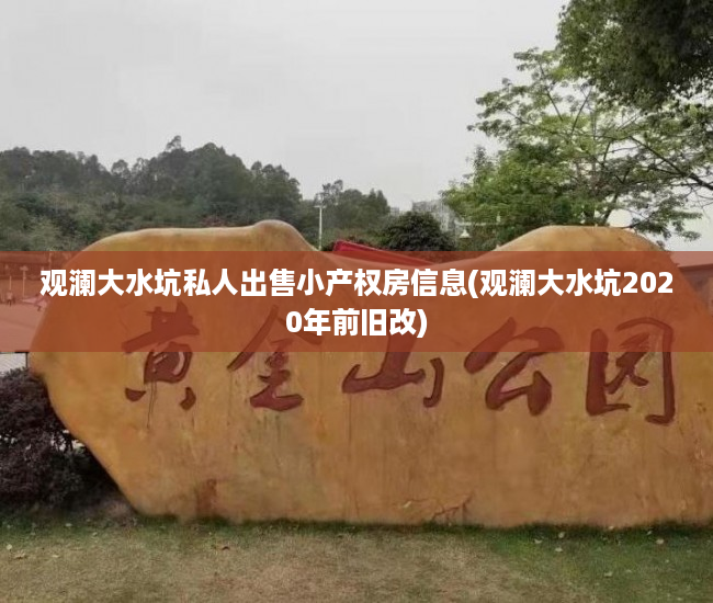 观澜大水坑私人出售小产权房信息(观澜大水坑2020年前旧改)