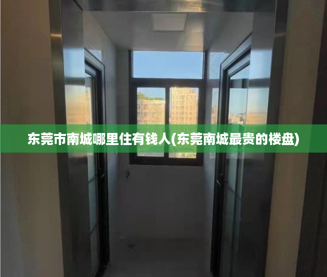 东莞市南城哪里住有钱人(东莞南城最贵的楼盘)