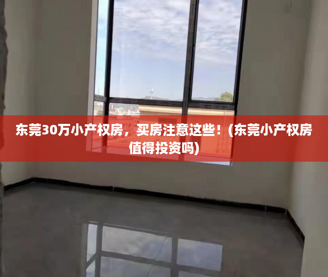 东莞30万小产权房，买房注意这些！(东莞小产权房值得投资吗)