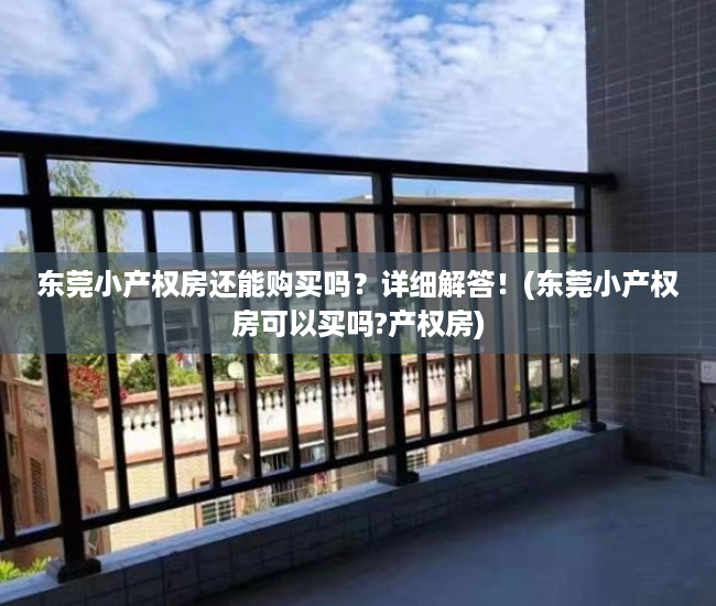 东莞小产权房还能购买吗？详细解答！(东莞小产权房可以买吗?产权房)