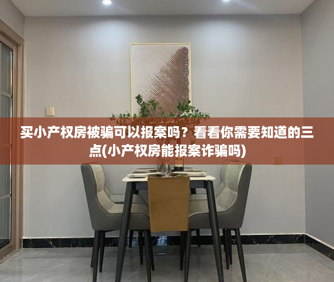 买小产权房被骗可以报案吗？看看你需要知道的三点(小产权房能报案诈骗吗)