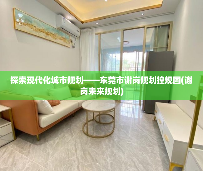 探索现代化城市规划——东莞市谢岗规划控规图(谢岗未来规划)