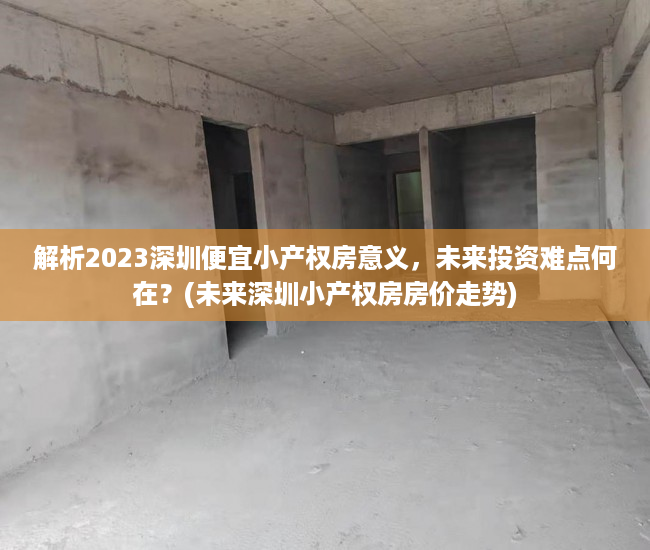 解析2023深圳便宜小产权房意义，未来投资难点何在？(未来深圳小产权房房价走势)