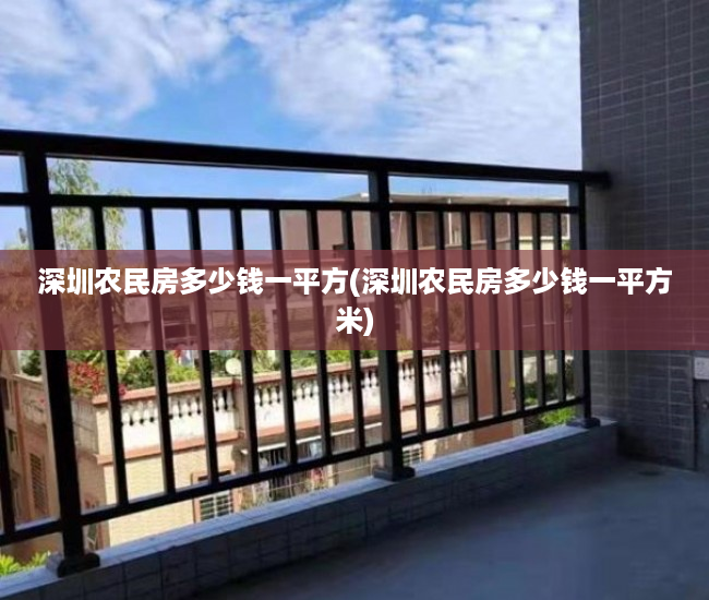 深圳农民房多少钱一平方(深圳农民房多少钱一平方米)