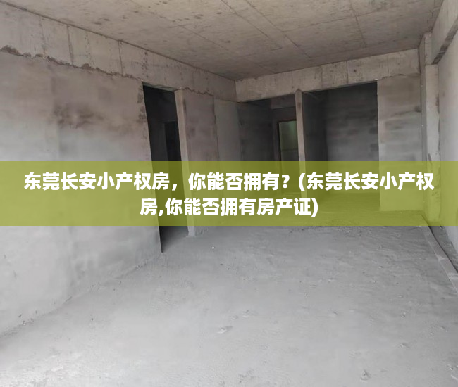 东莞长安小产权房，你能否拥有？(东莞长安小产权房,你能否拥有房产证)