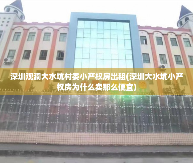 深圳观澜大水坑村委小产权房出租(深圳大水坑小产权房为什么卖那么便宜)