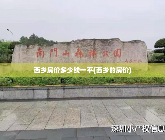 西乡房价多少钱一平(西乡的房价)