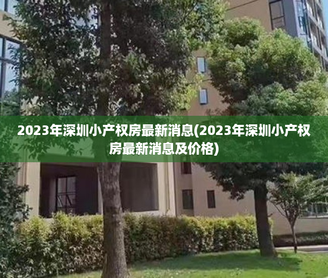 2023年深圳小产权房最新消息(2023年深圳小产权房最新消息及价格)