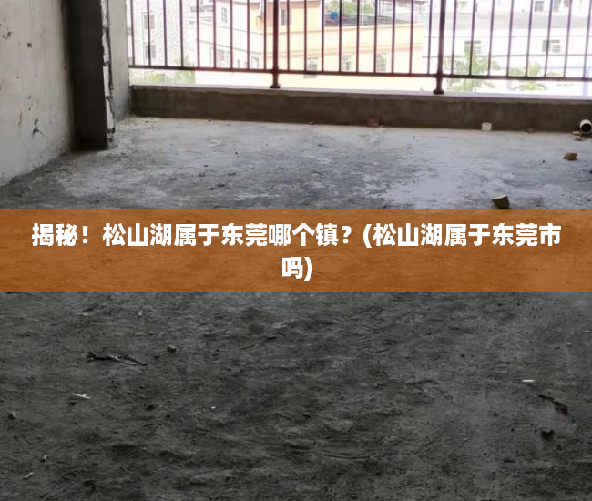 揭秘！松山湖属于东莞哪个镇？(松山湖属于东莞市吗)