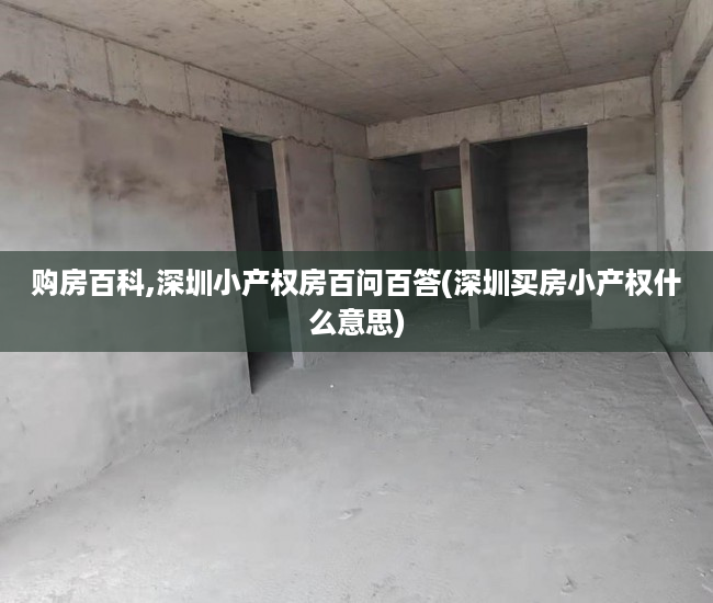 购房百科,深圳小产权房百问百答(深圳买房小产权什么意思)
