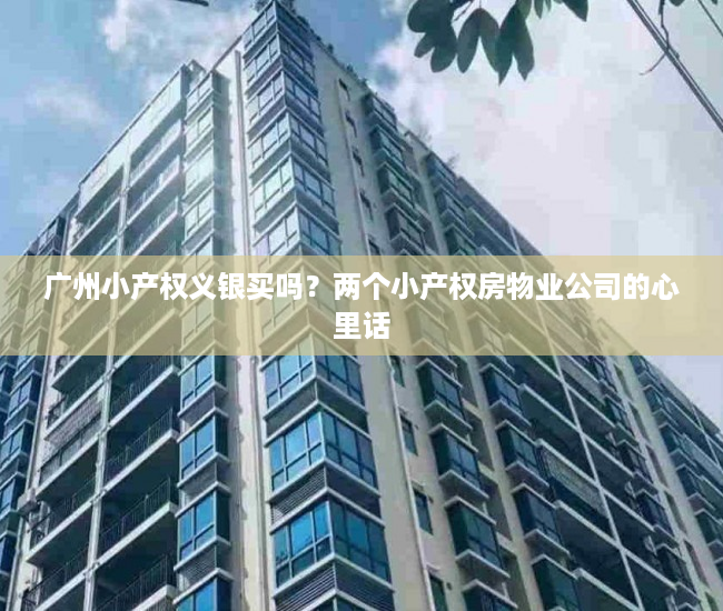 广州小产权义银买吗？两个小产权房物业公司的心里话