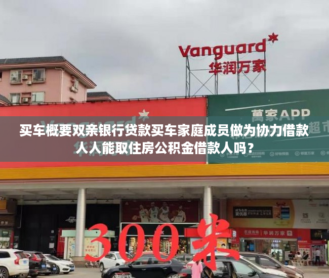 买车概要双亲银行贷款买车家庭成员做为协力借款人人能取住房公积金借款人吗？
