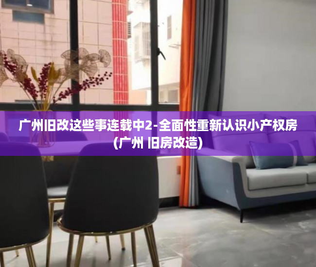 广州旧改这些事连载中2-全面性重新认识小产权房(广州 旧房改造)