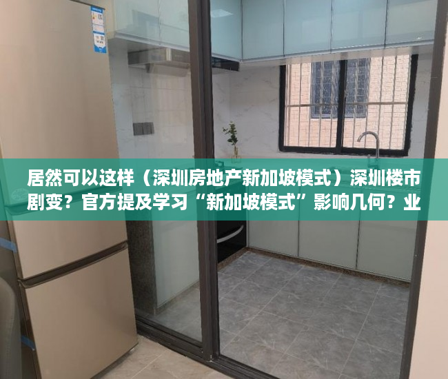 居然可以这样（深圳房地产新加坡模式）深圳楼市剧变？官方提及学习“新加坡模式”影响几何？业内：诸多难题待解，深圳住房要学新加坡模式，