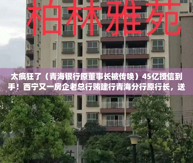 太疯狂了（青海银行原董事长被传唤）45亿授信到手！西宁又一房企老总行贿建行青海分行原行长，送房、送卡、送美国矿产公司34%股权……，青海省建行行长，