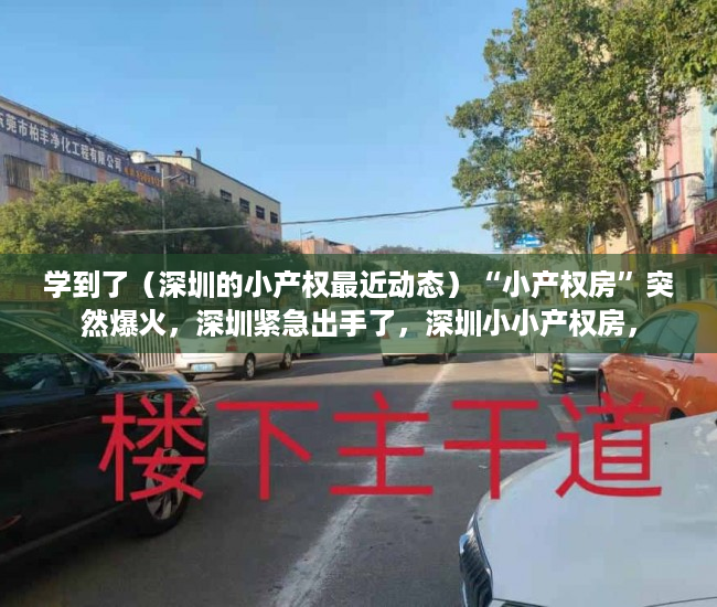 学到了（深圳的小产权最近动态）“小产权房”突然爆火，深圳紧急出手了，深圳小小产权房，